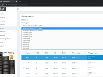 Create a server with a Windows operating system Create a server with a Windows operating system