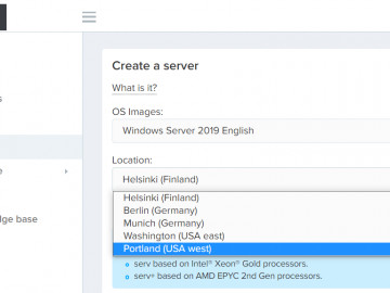 New server location and OS images New server location and OS images